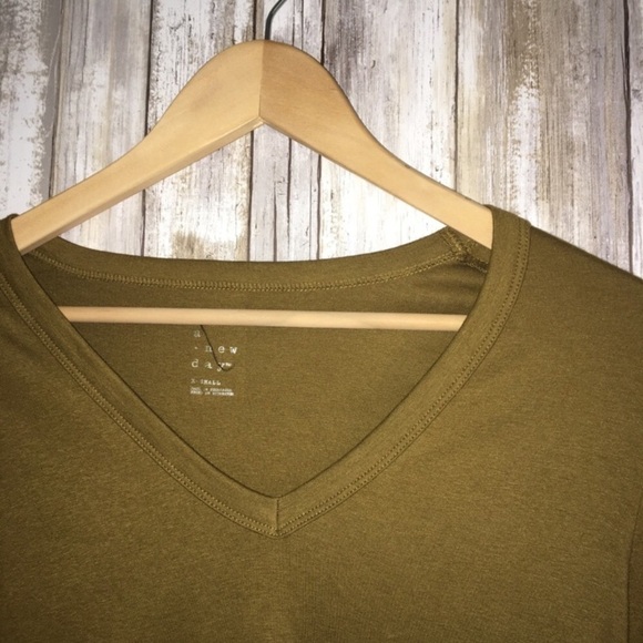 A New Day Mustard V Neck Long Sleeve Tee - Picture 3 of 4